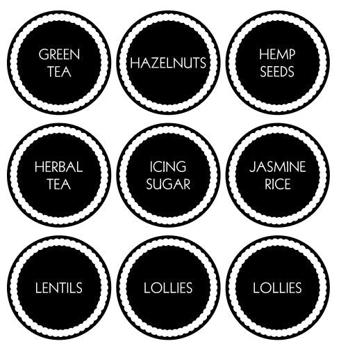Bundle Pack Label Ultimate Pantry Bundle (108 labels) - Style 8 Black – The Label Place